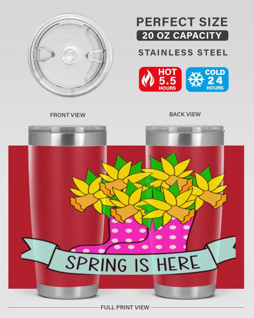 Spring is here daffodil rainboots442#- spring- Tumbler