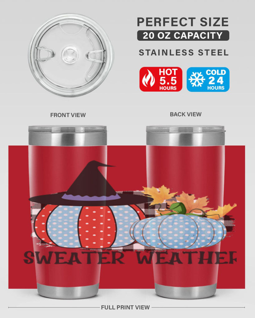 Sweater Weather Pumpkin Gnome 586#- fall- Tumbler