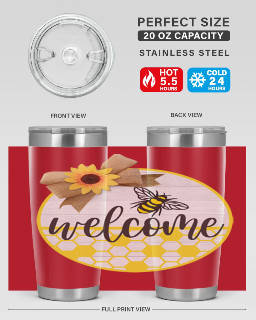 Welcome Bee and hive Mockup566#- spring- Tumbler