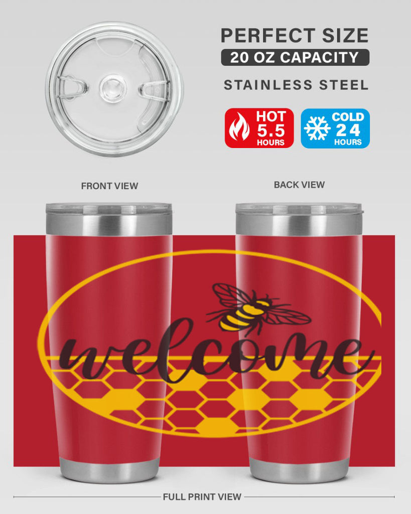 Welcome Bee and hive567#- spring- Tumbler