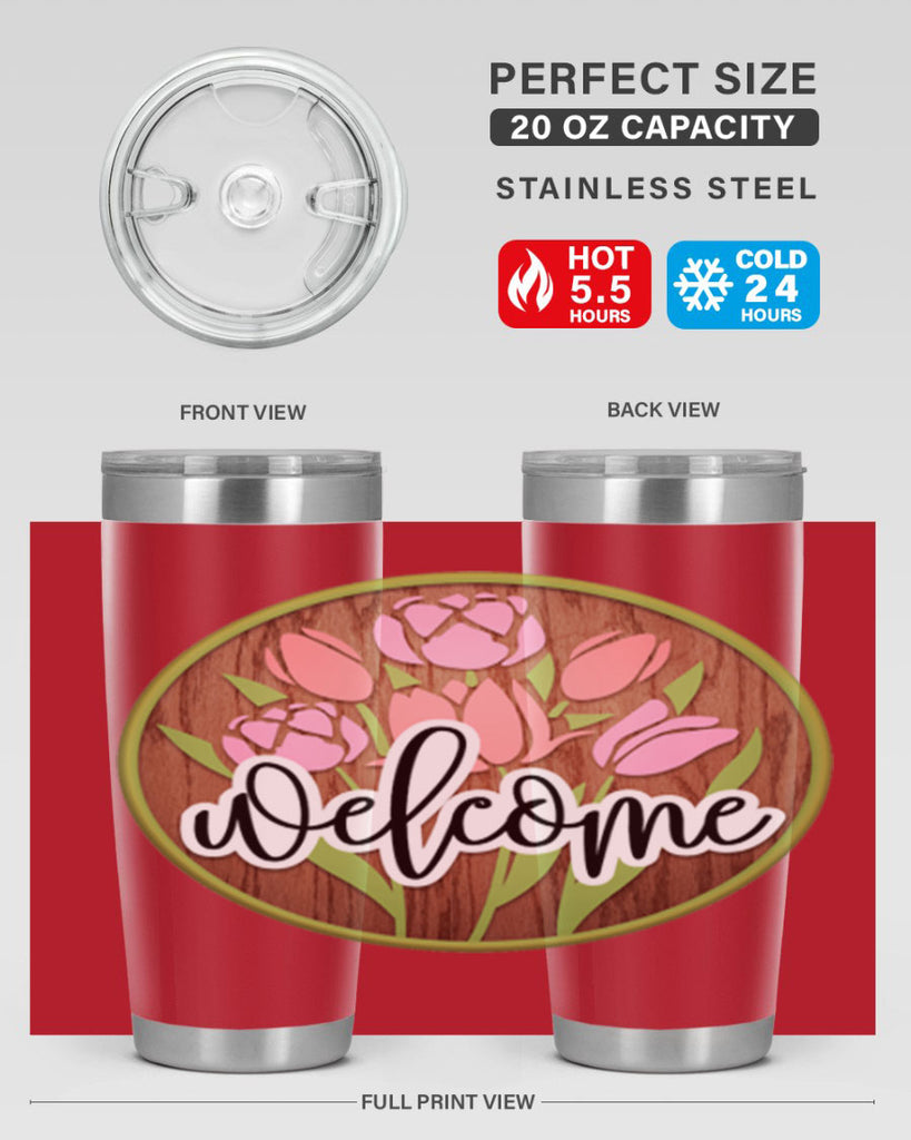 Welcome flowers bouquet Mockup570#- spring- Tumbler