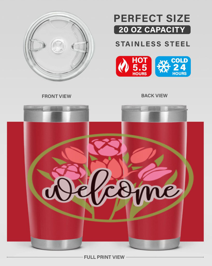 Welcome flowers bouquet571#- spring- Tumbler