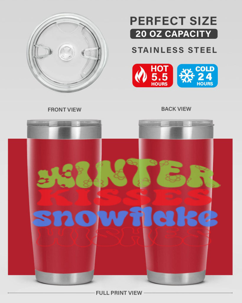 Winter kisses snowflake wishes 520#- winter- Tumbler