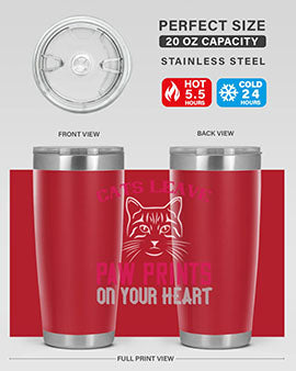 cats leave paw prints on your heart Style 39#- cat- Tumbler