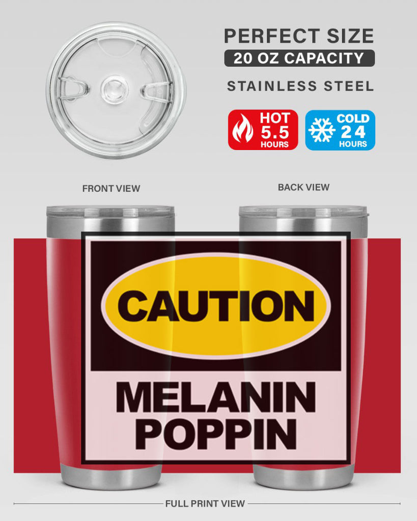 caution melanin poppin 188#- black words phrases- Cotton Tank