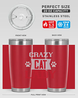 crazy cat lady Style 44#- cat- Tumbler