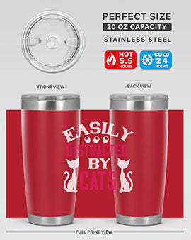 easily distracted by cats Style 46#- cat- Tumbler