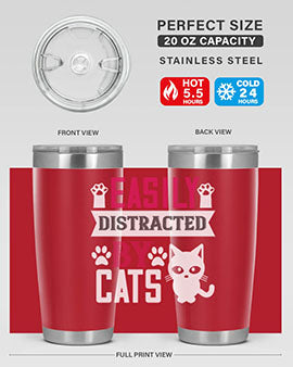 easily distracted by cats Style 47#- cat- Tumbler