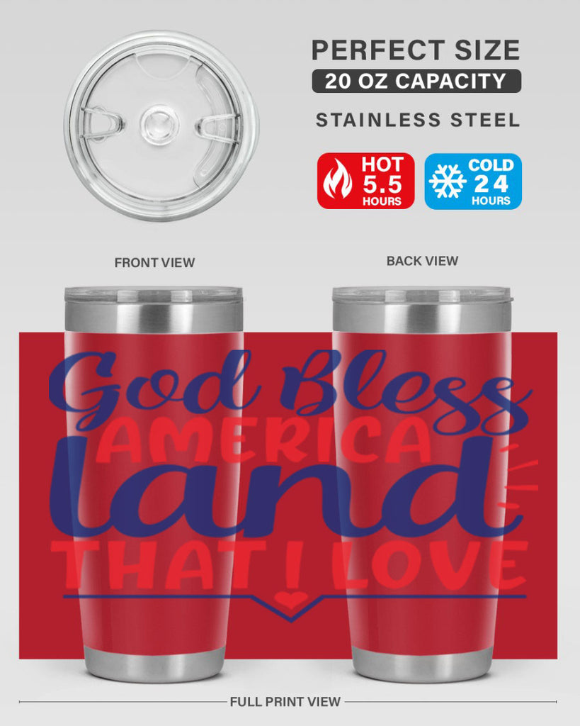 god bless america land that i love Style 54#- Fourt Of July- Tumbler