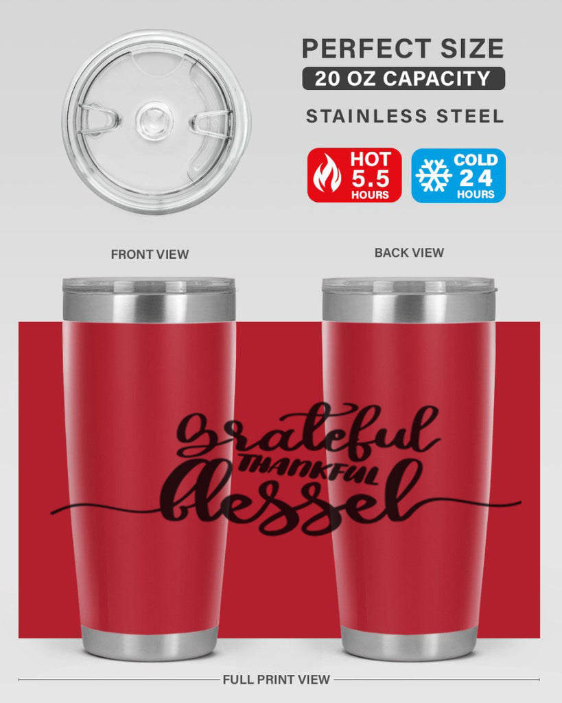 grateful thankful blessed 56#- thanksgiving- Tumbler