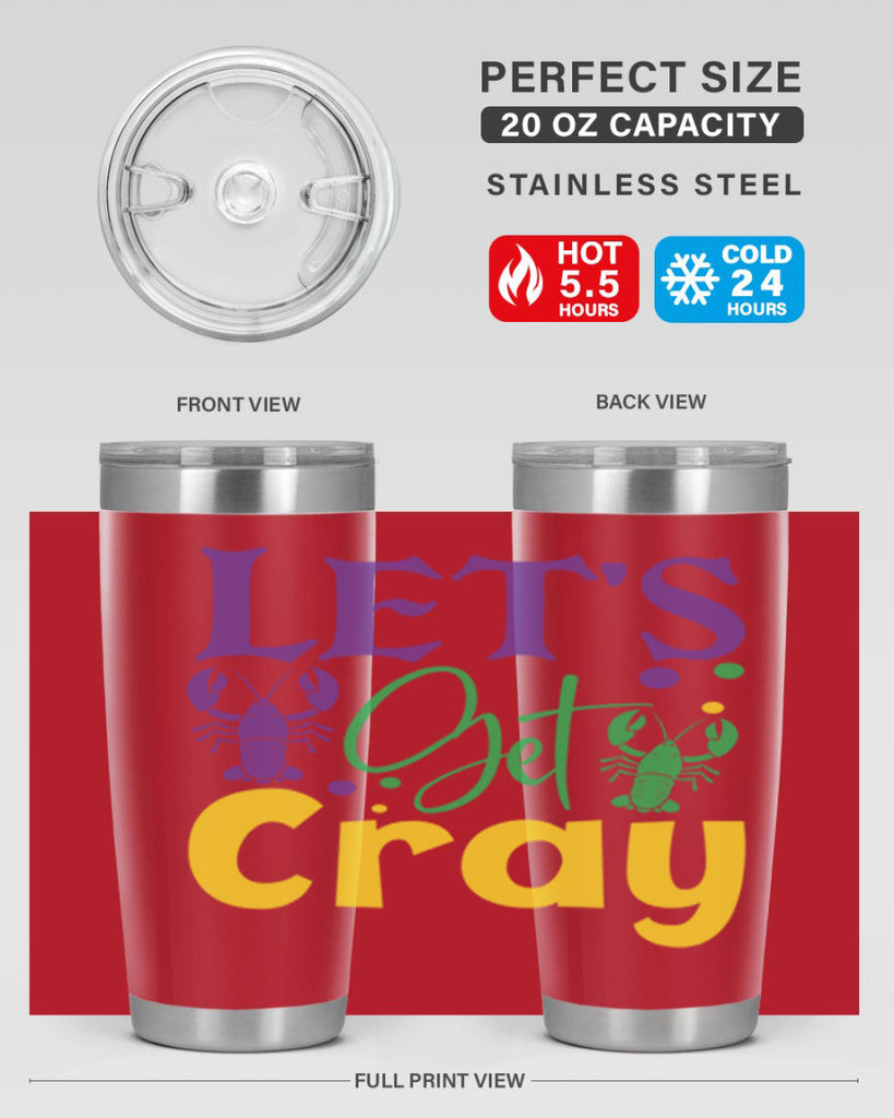 lets get cray 81#- mardi gras- Tumbler