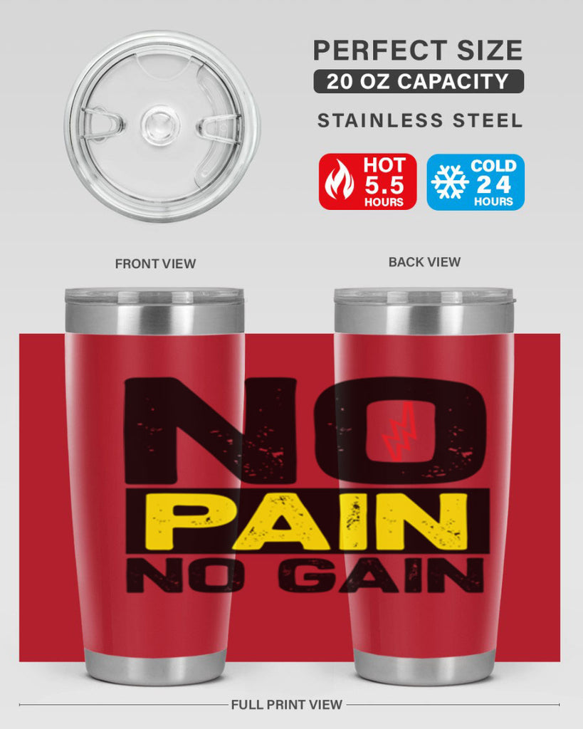 no pain no gain 5#- gym- Tumbler