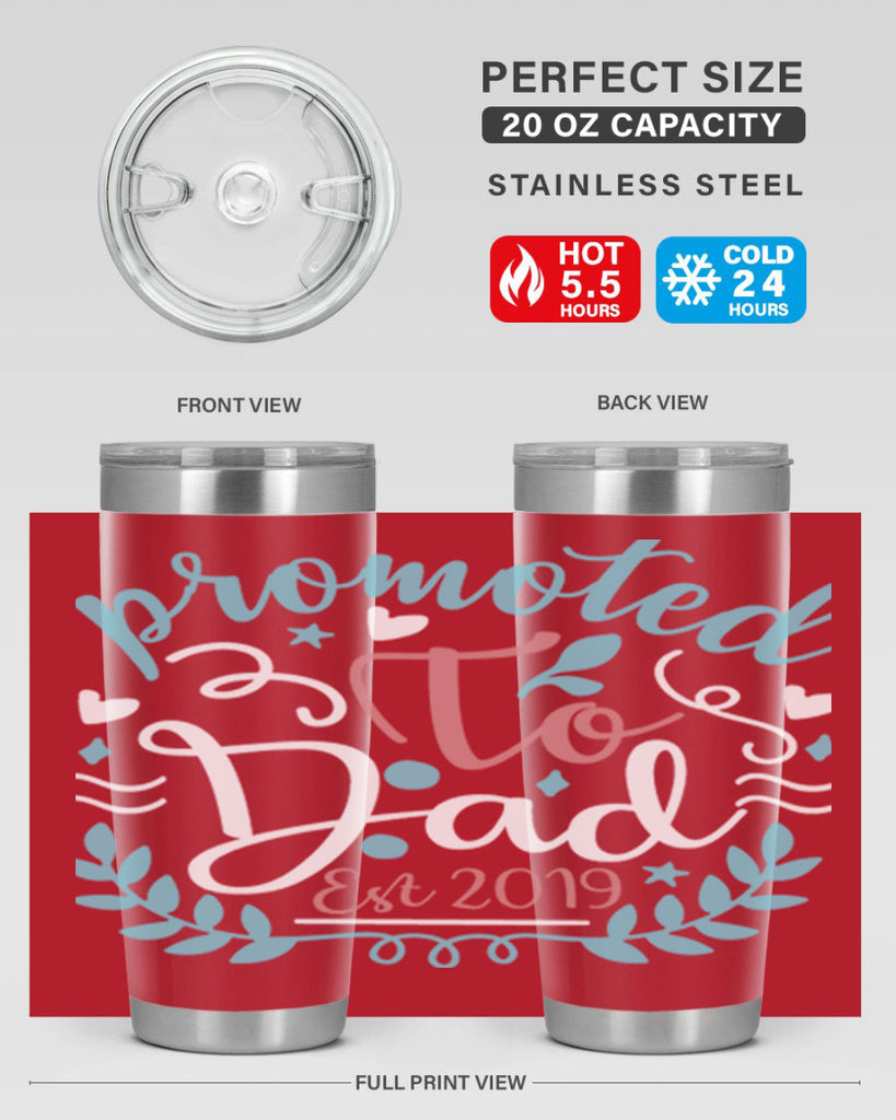 promoted to dad est 10#- fathers day- Tumbler