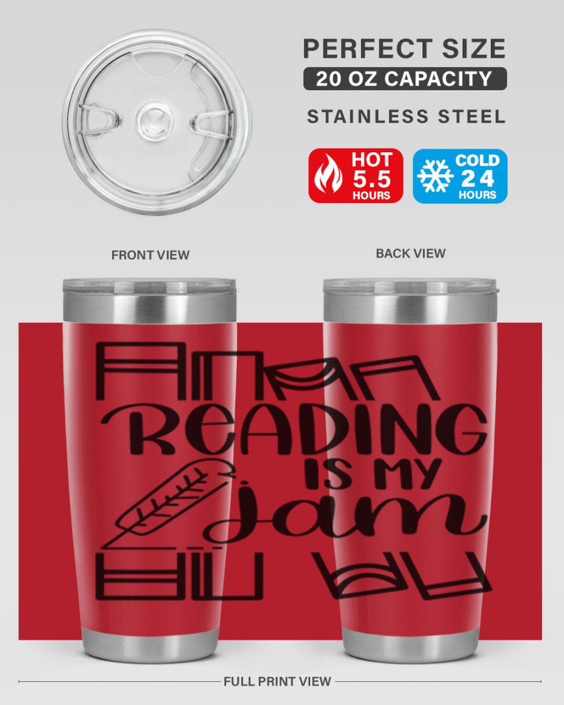 reading is my jam 29#- reading- Tumbler