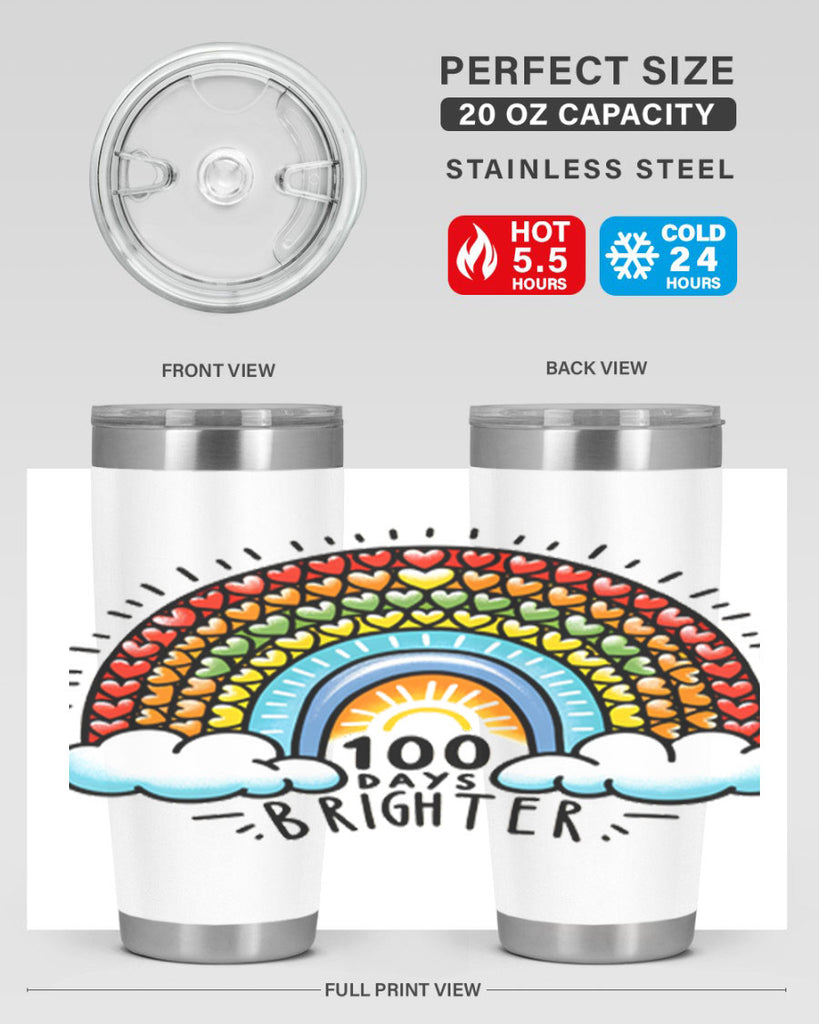 100 Days Brighter PNG 29#- 100 days of school- Tumbler