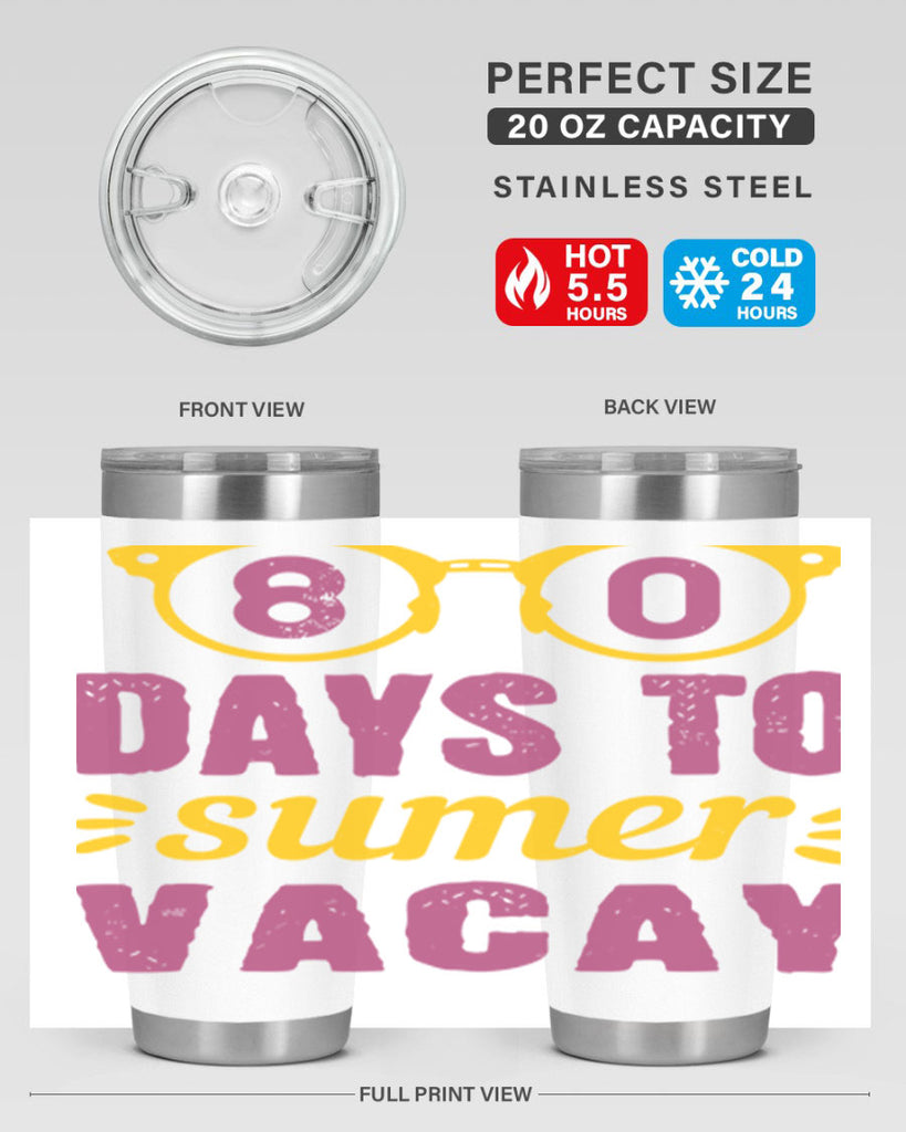 8 days to sumer vacay 1#- 100 days of school- Tumbler