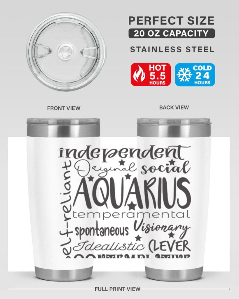 Aquarius 563#- zodiac- Tumbler