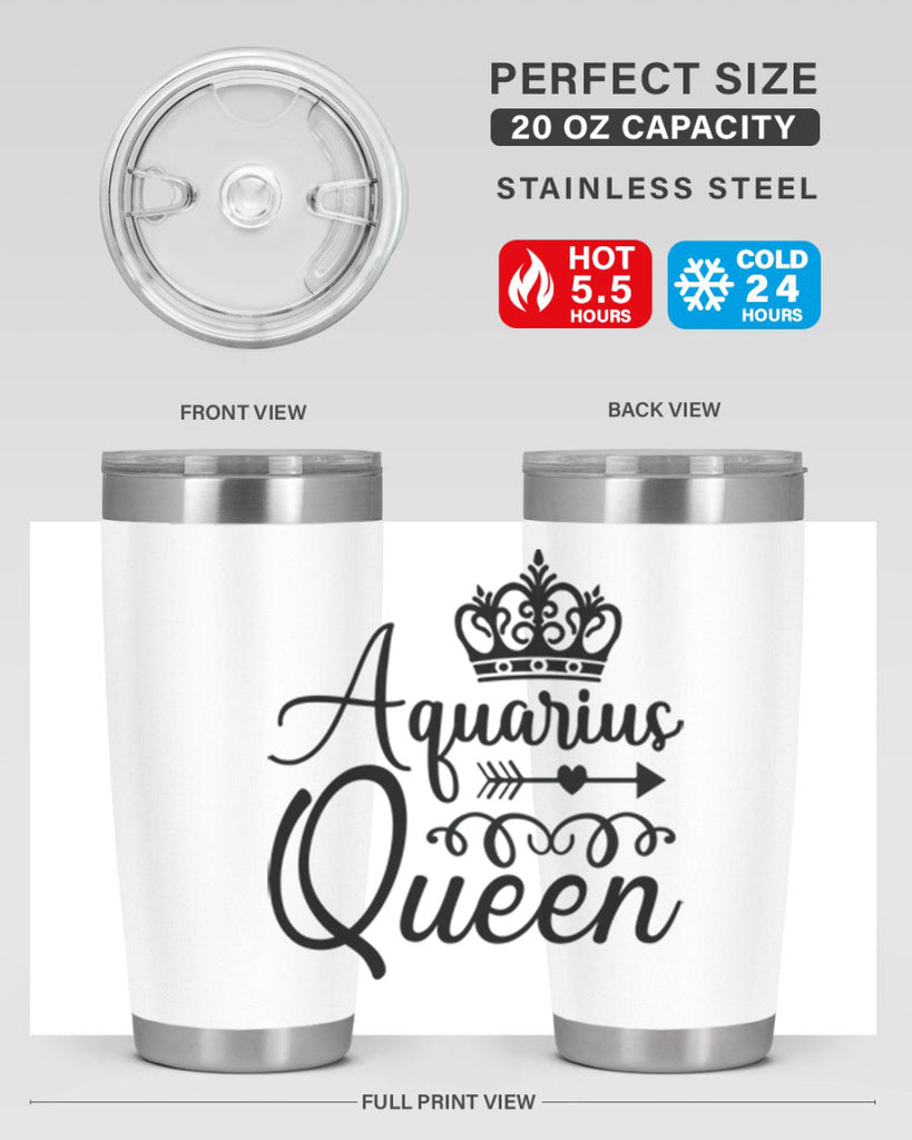 Aquarius queen 74#- zodiac- Tumbler