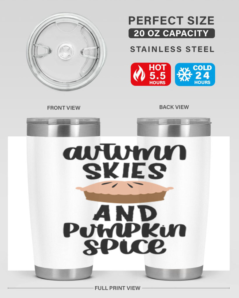 Autumn Skies And Pumpkin Spice 477#- fall- Tumbler