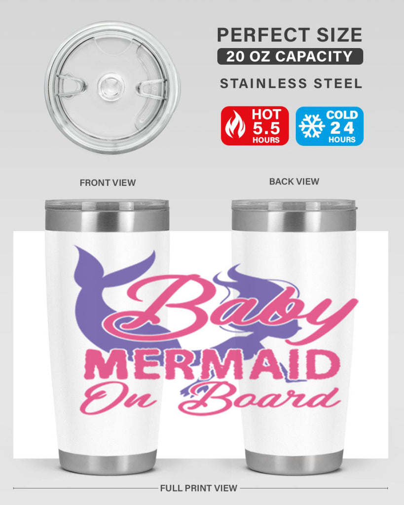 Baby Mermaid On Board 24#- mermaid- Tumbler