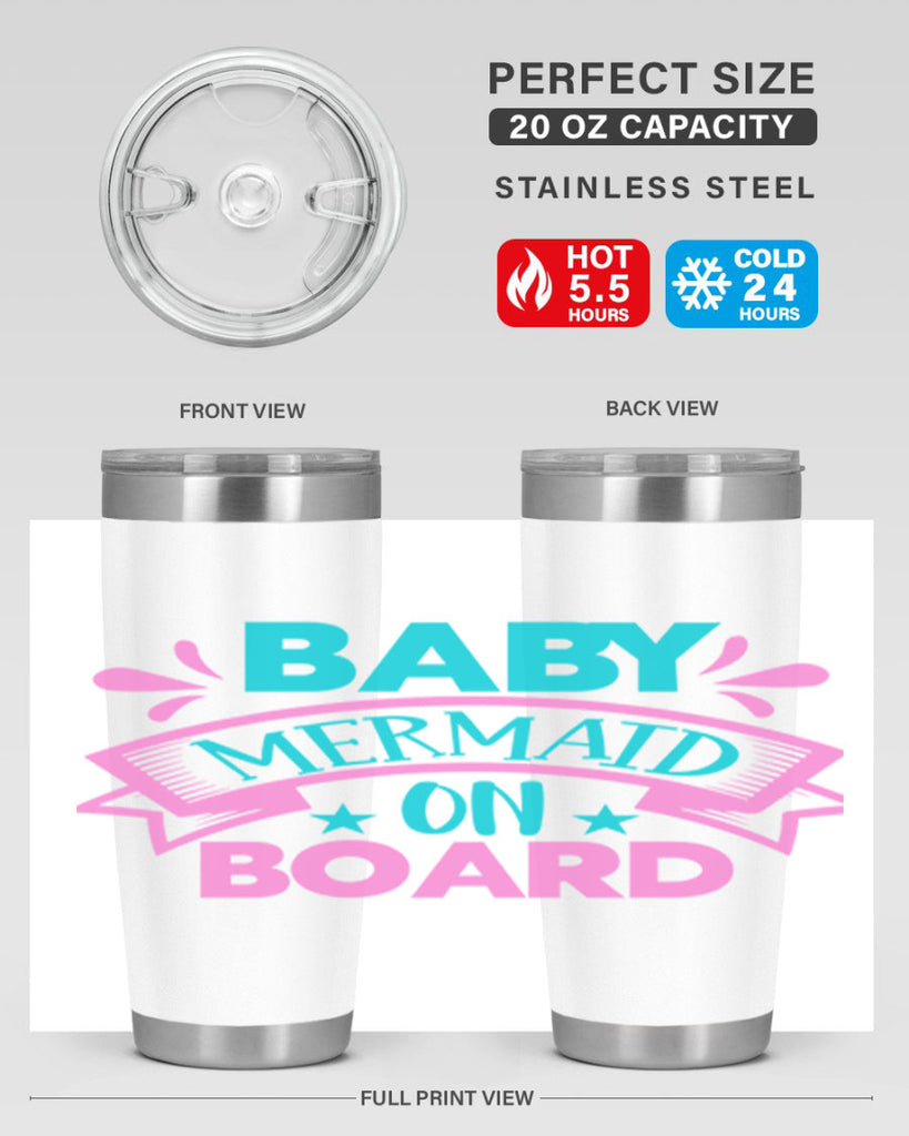 Baby Mermaid On Board 27#- mermaid- Tumbler