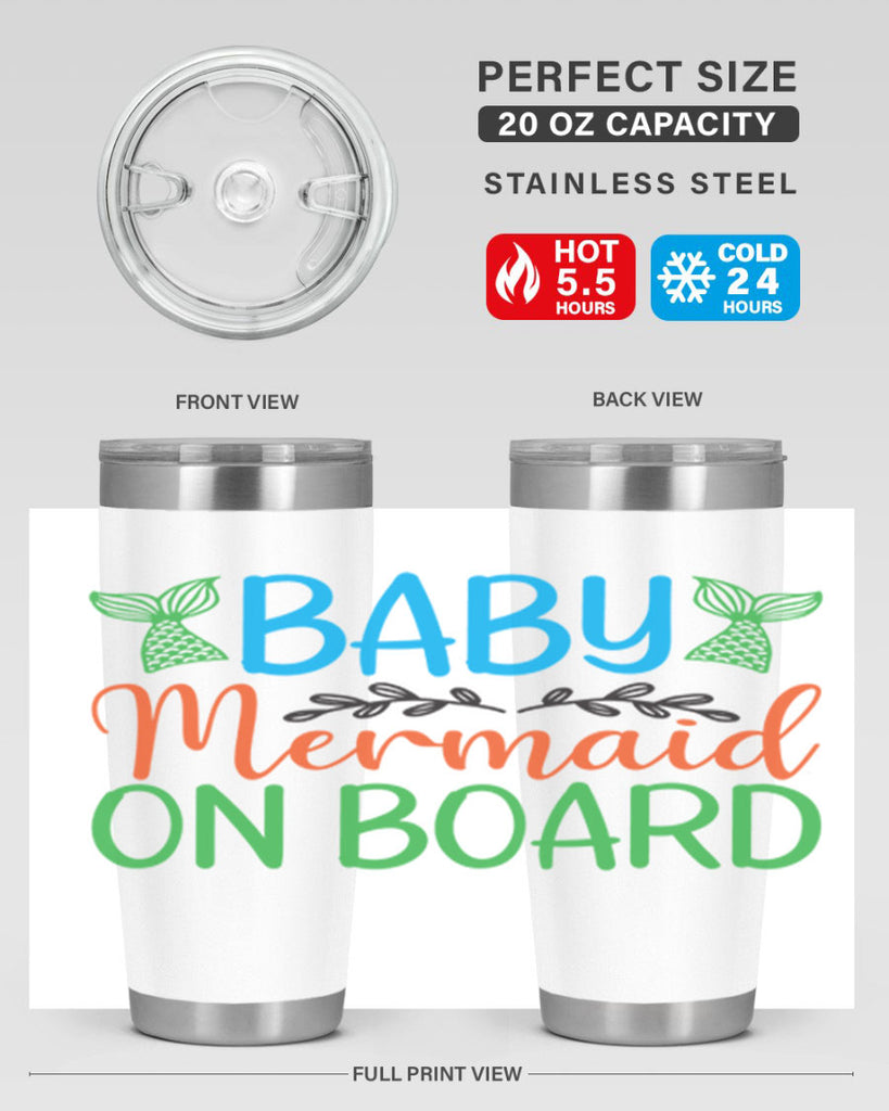 Baby Mermaid On Board 33#- mermaid- Tumbler