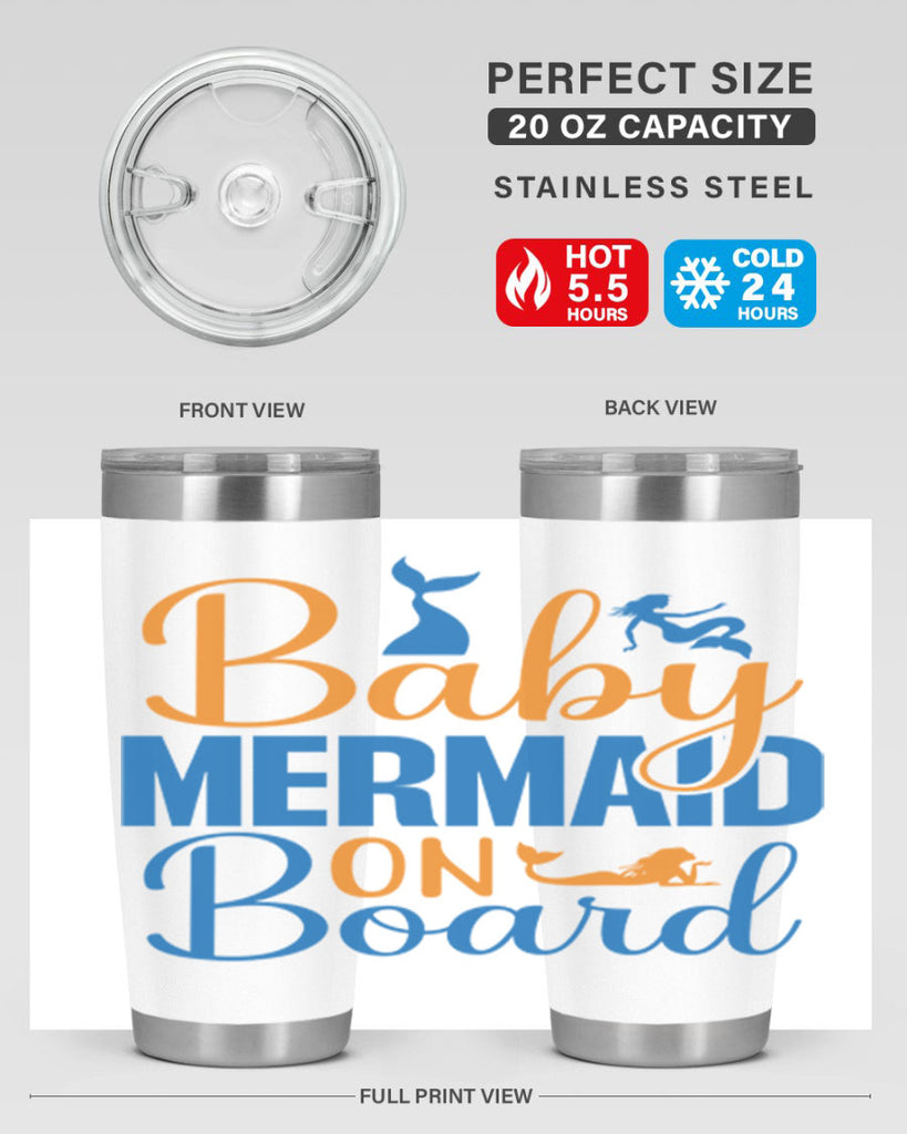 Baby Mermaid on Board 28#- mermaid- Tumbler