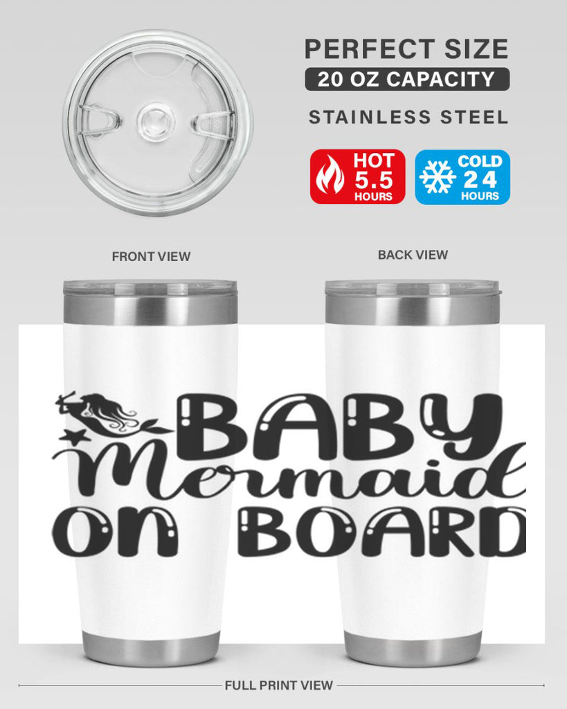 Baby Mermaid on Board 35#- mermaid- Tumbler