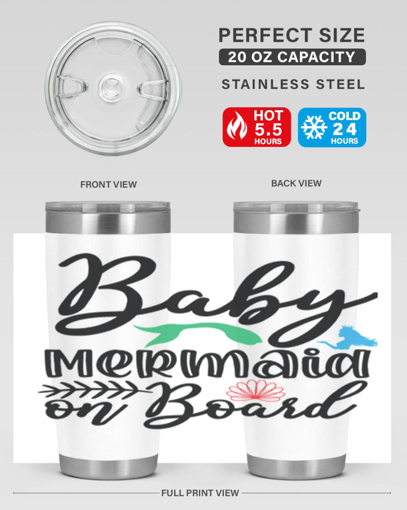 Baby Mermaid on Board 38#- mermaid- Tumbler