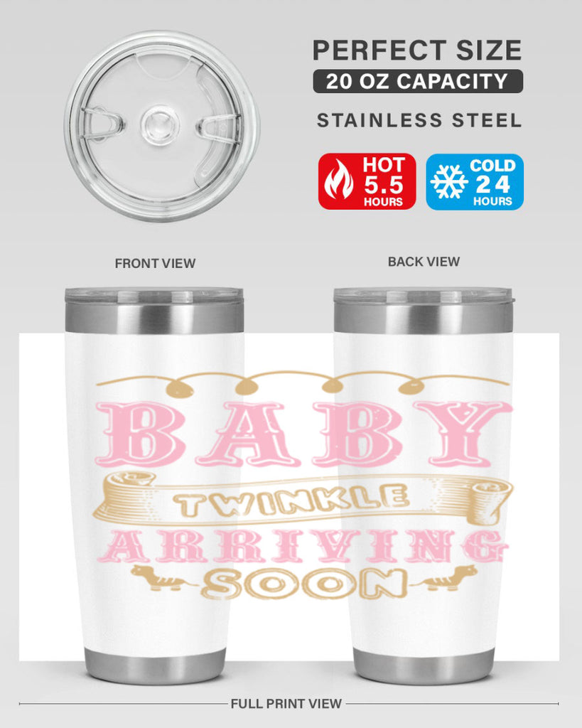 Baby Rwinkle arriving soon Style 48#- baby shower- tumbler