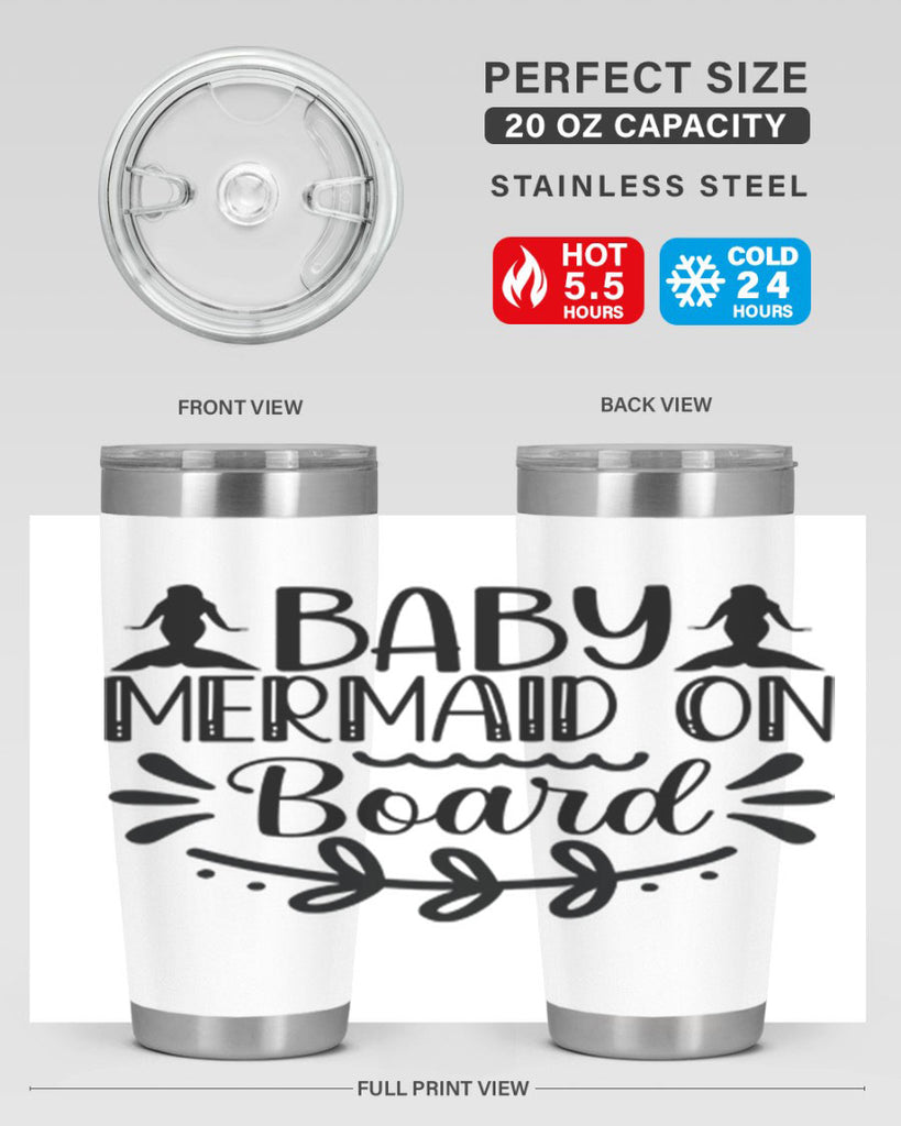 Baby mermaid on board 30#- mermaid- Tumbler