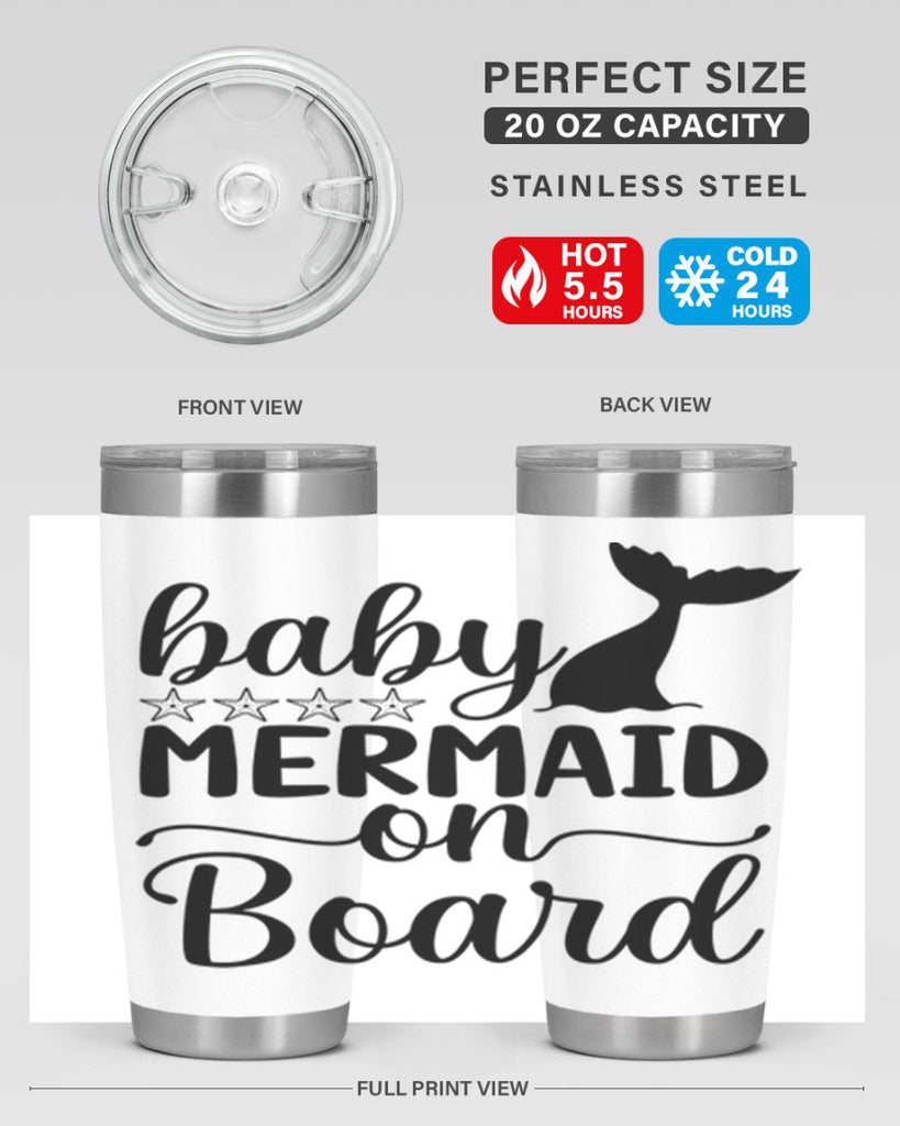 Baby mermaid on board 36#- mermaid- Tumbler