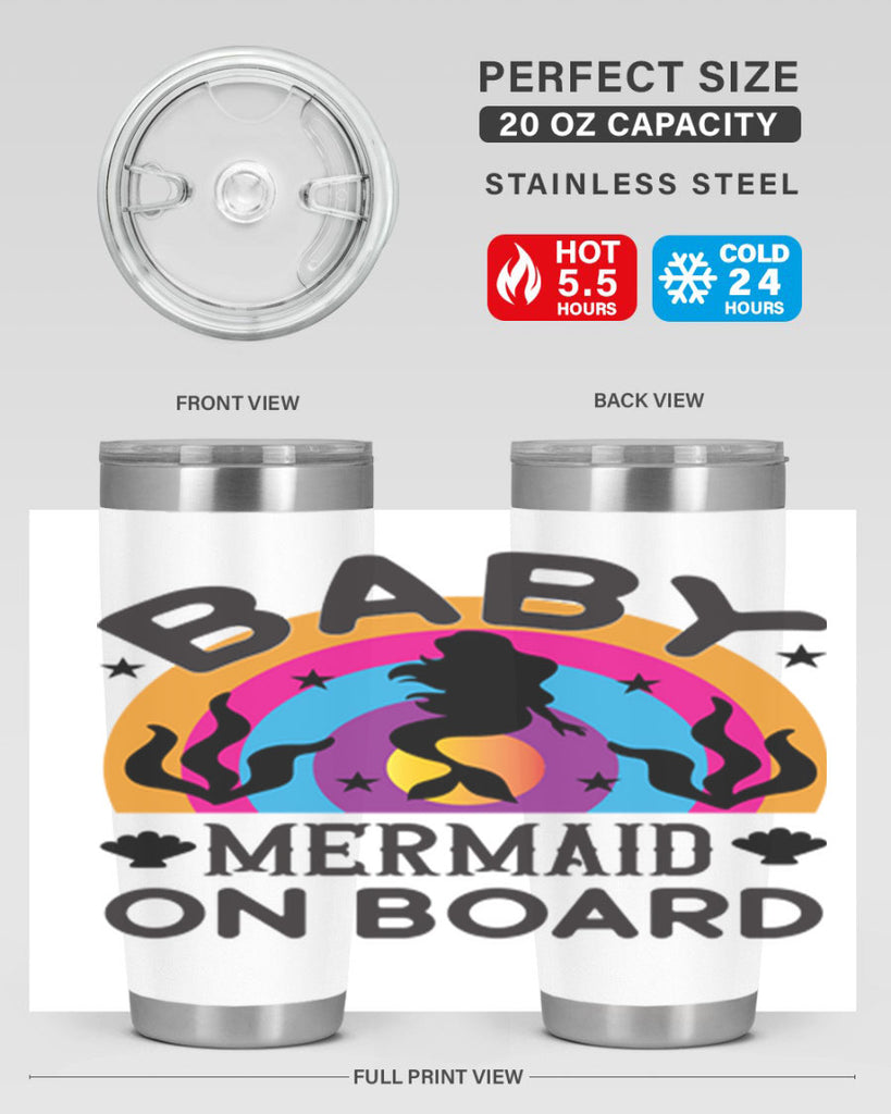 Baby mermaid on board 37#- mermaid- Tumbler