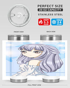 Beautiful and pretty princess silver hair 77#- anime- Tumbler