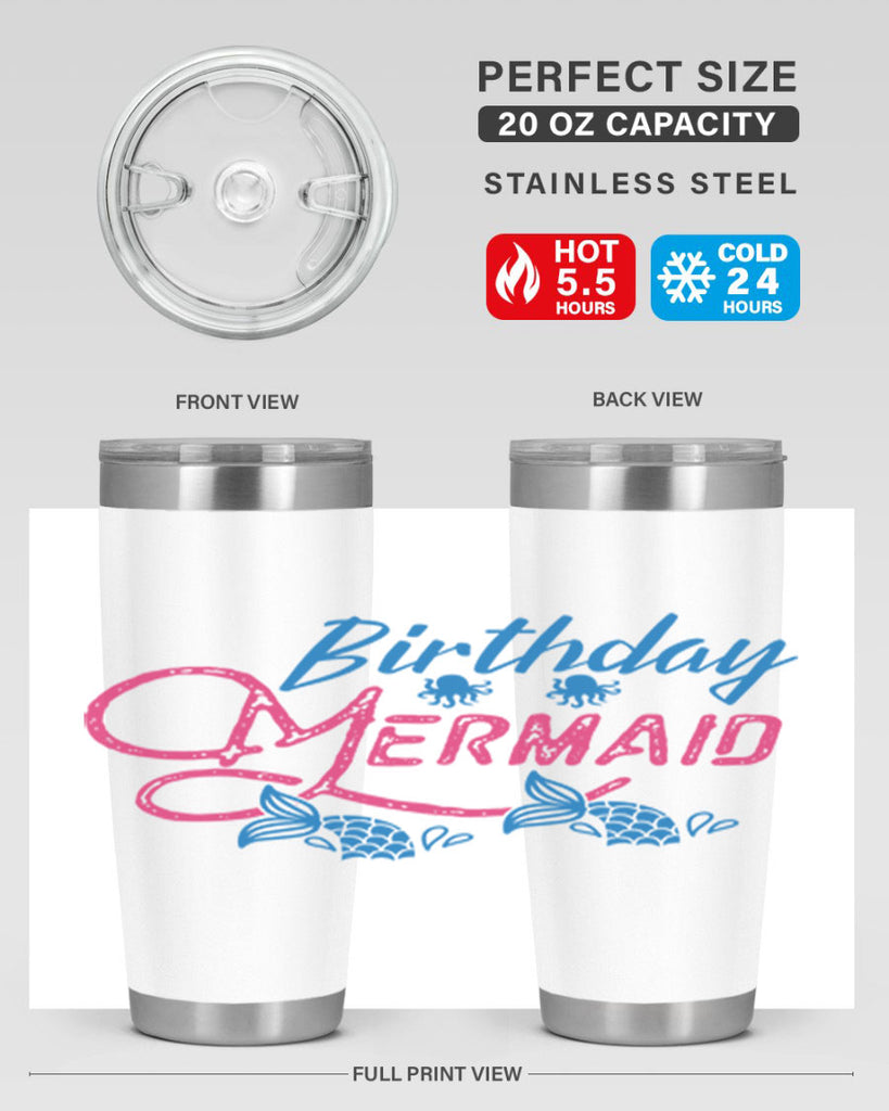 Birthday Mermaid 71#- mermaid- Tumbler