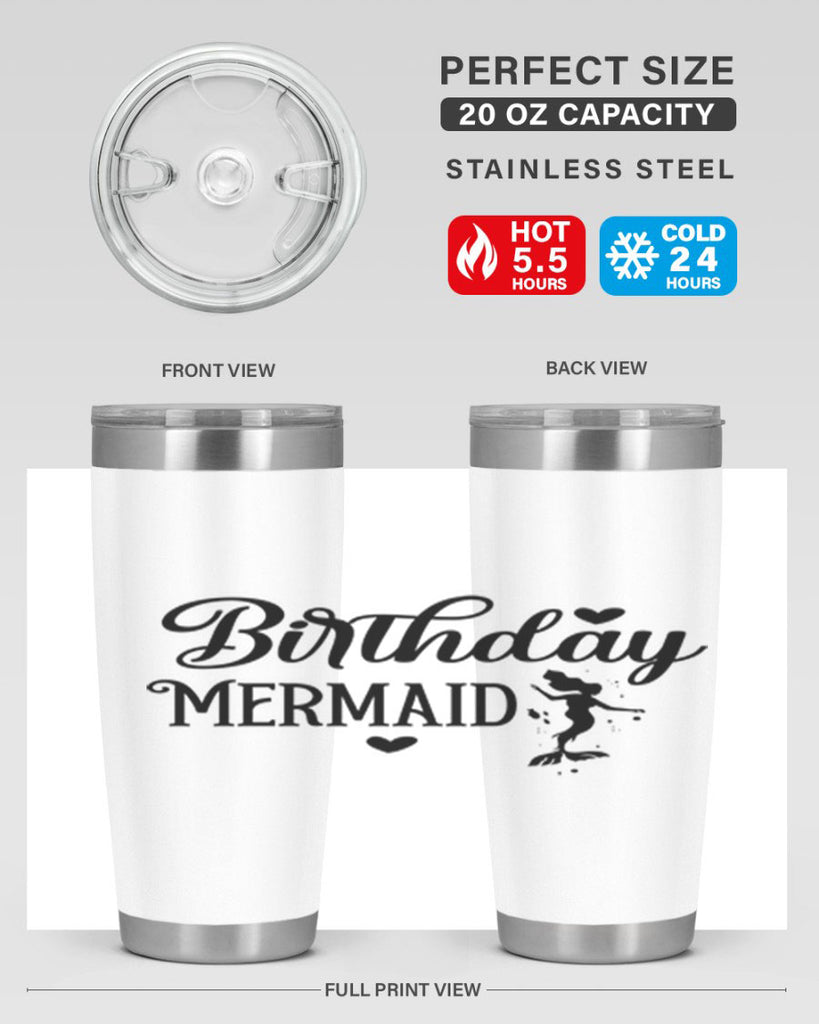 Birthday Mermaid 72#- mermaid- Tumbler