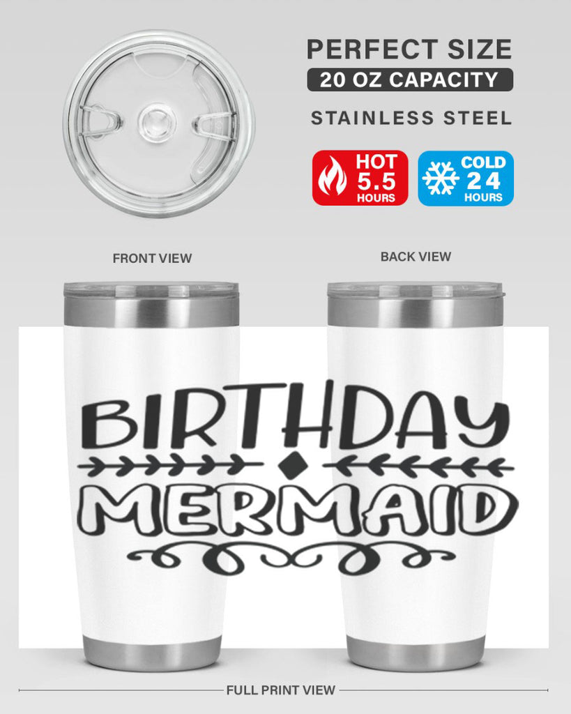 Birthday mermaid 74#- mermaid- Tumbler