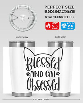 Blessed And Cat Obsessed Style 79#- cat- Tumbler