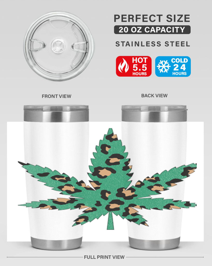 Cannabis Leopard Print 54#- marijuana- Tumbler