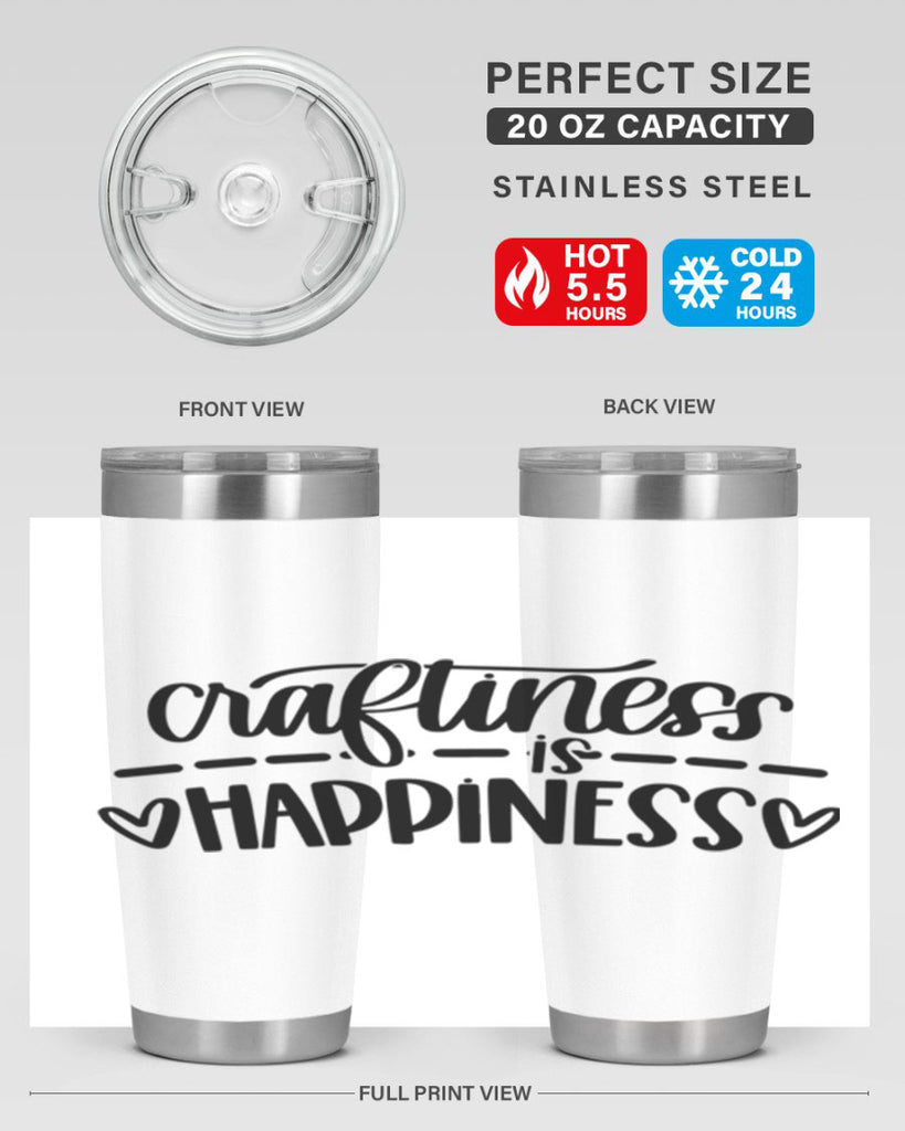 Craftiness Is Happiness 35#- crafting- Tumbler