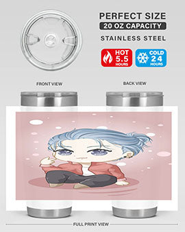 Cute little boy silver hair 78#- anime- Tumbler