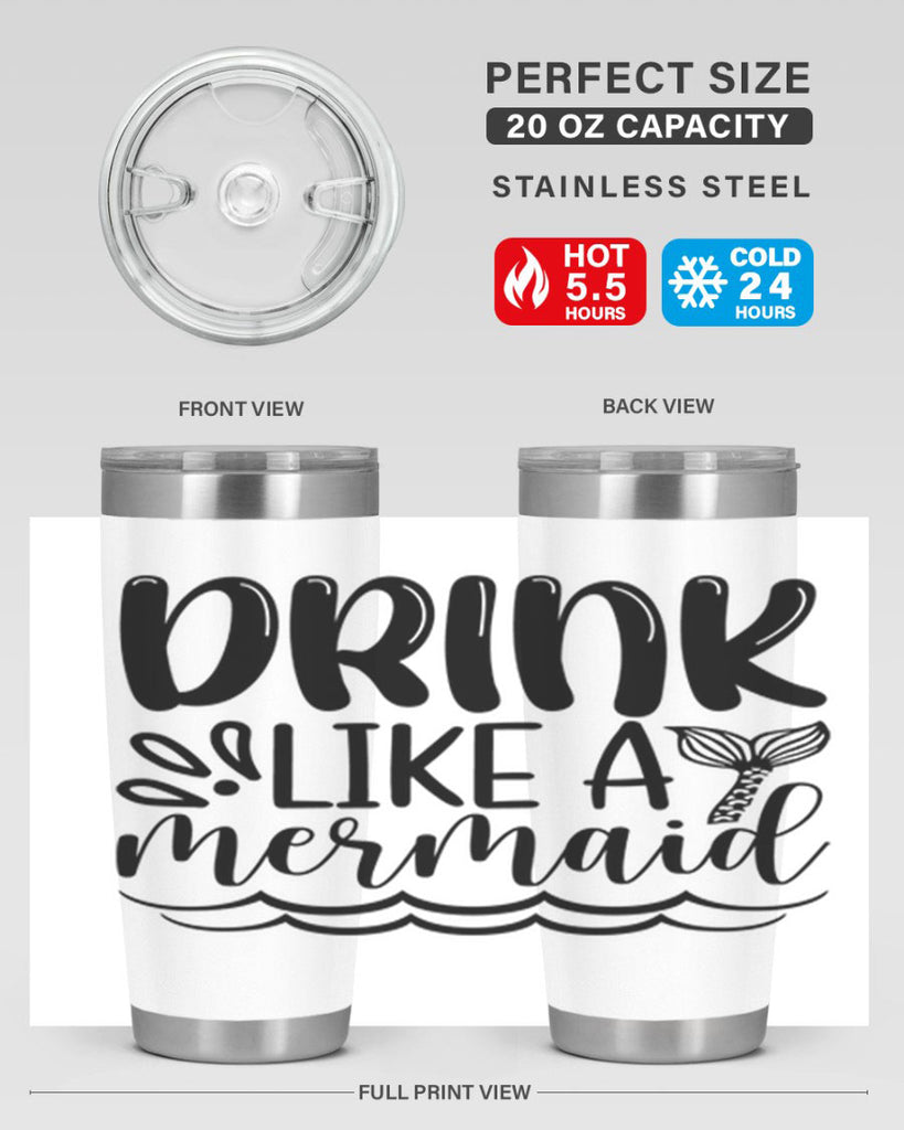 Drink Like A Mermaid 145#- mermaid- Tumbler