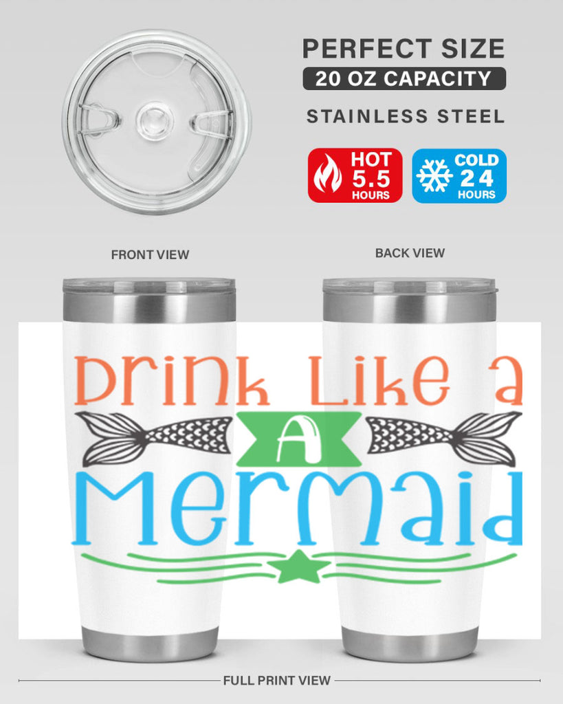 Drink Like A Mermaid 146#- mermaid- Tumbler