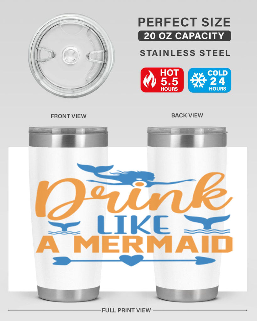 Drink Like a Mermaid 142#- mermaid- Tumbler