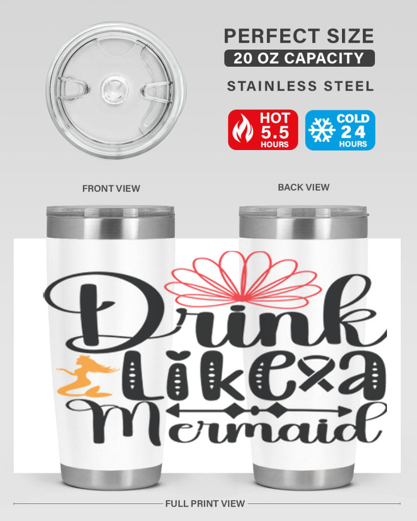 Drink Like a Mermaid 151#- mermaid- Tumbler