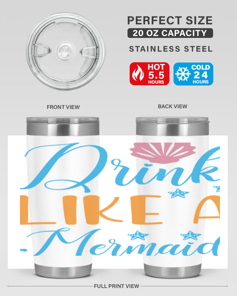 Drink Like a Mermaid 153#- mermaid- Tumbler