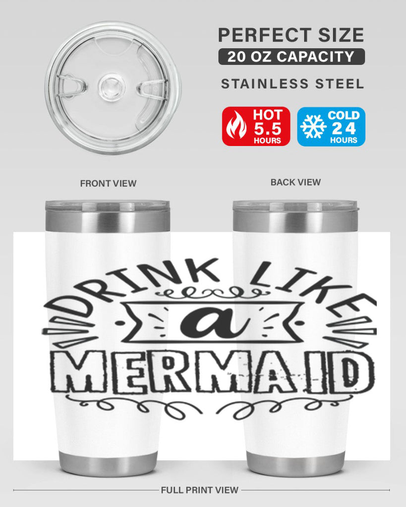 Drink like a mermaid 143#- mermaid- Tumbler