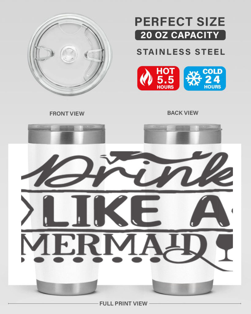 Drink like a mermaid 147#- mermaid- Tumbler