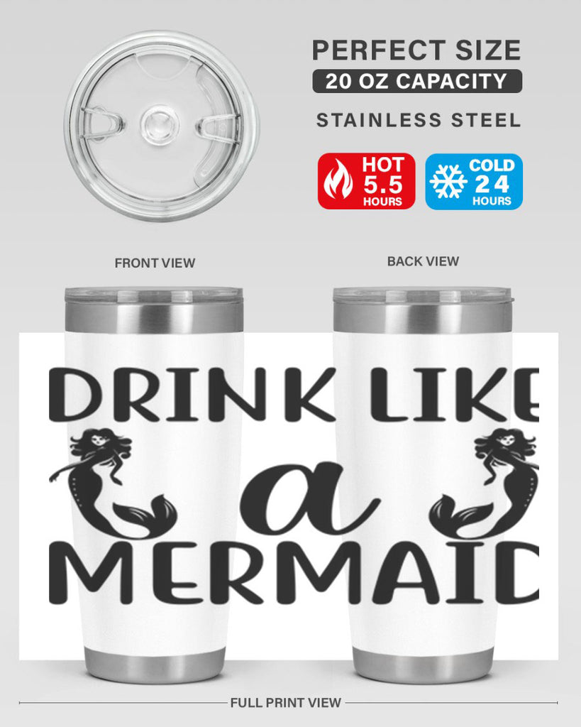 Drink like a mermaid 148#- mermaid- Tumbler