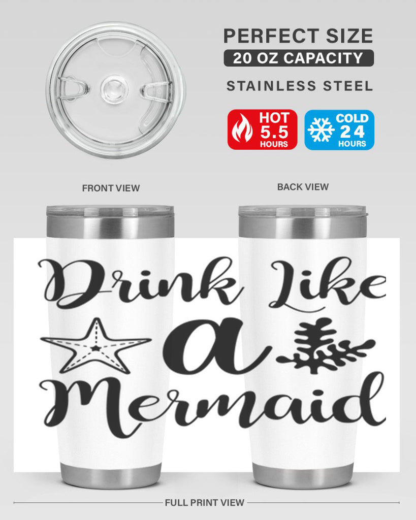 Drink like a mermaid 149#- mermaid- Tumbler